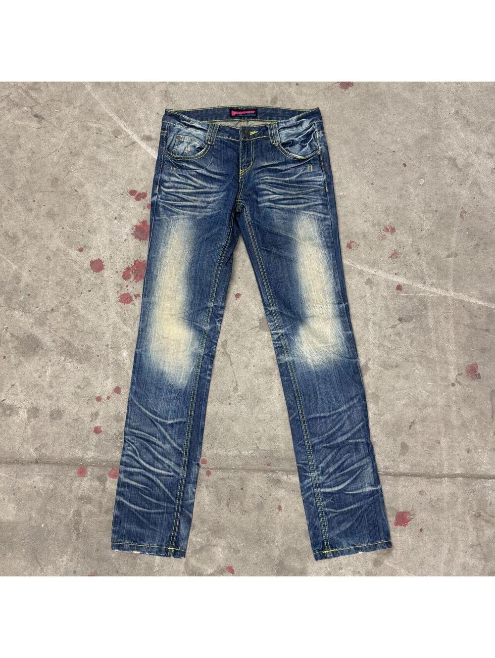 Vintage Y2K Ultra Low Rise Jeans Faded Sandblasted